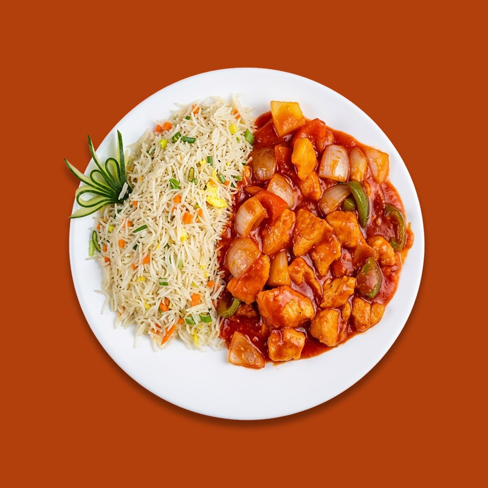 Egg Fried Rice with Chicken Shashlik Lunch Box