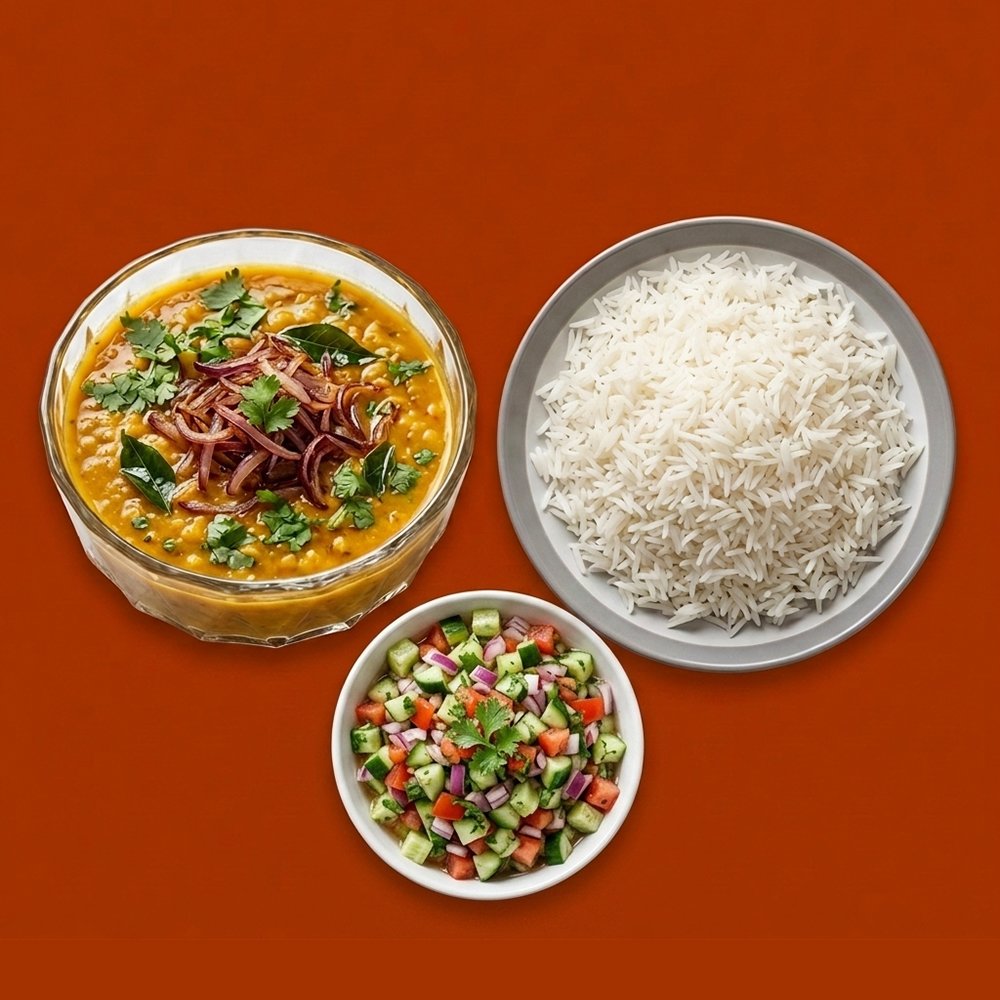 Yellow Daal Tarka with Rice Lunch Box