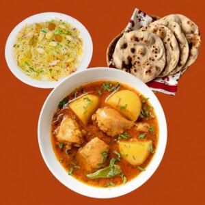 Aloo Chicken Lunch Box with Zarda Rice